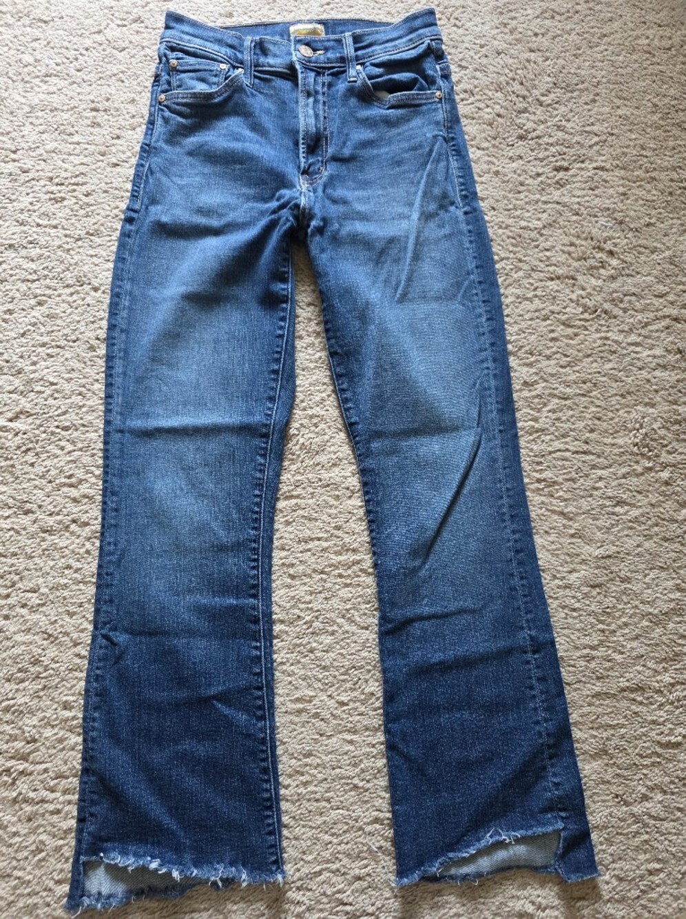 Mother The Insider Crop Step Fray Girl Crush High Rise Jeans Blue Size 26